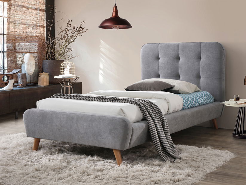 Jednolôžková posteľ 90 cm Tiffany (sivá) (s roštom) *výpredaj