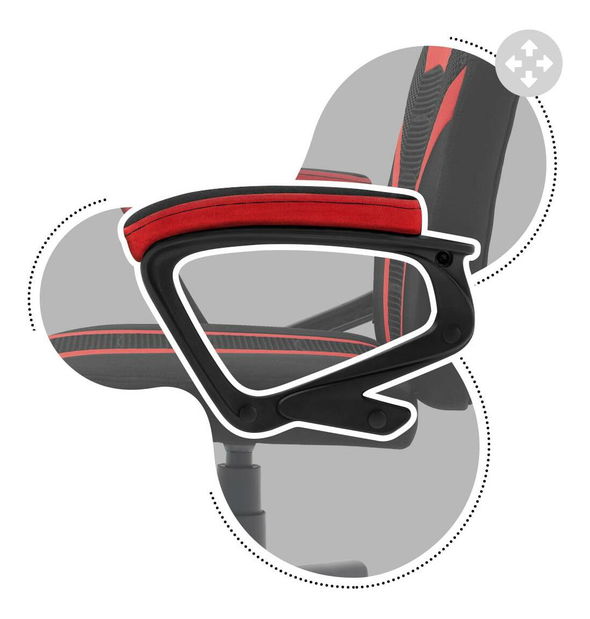 Scaun gaming pentru copii Rover 1 (negru + roșu)