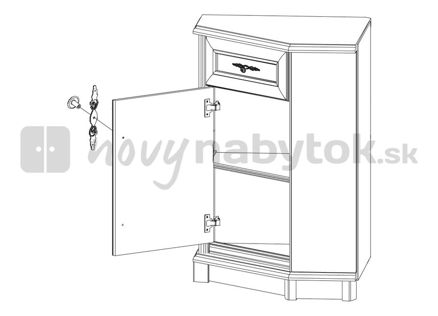 Comodă de colț KENT EKOM 1DSN (castan) *resigilat