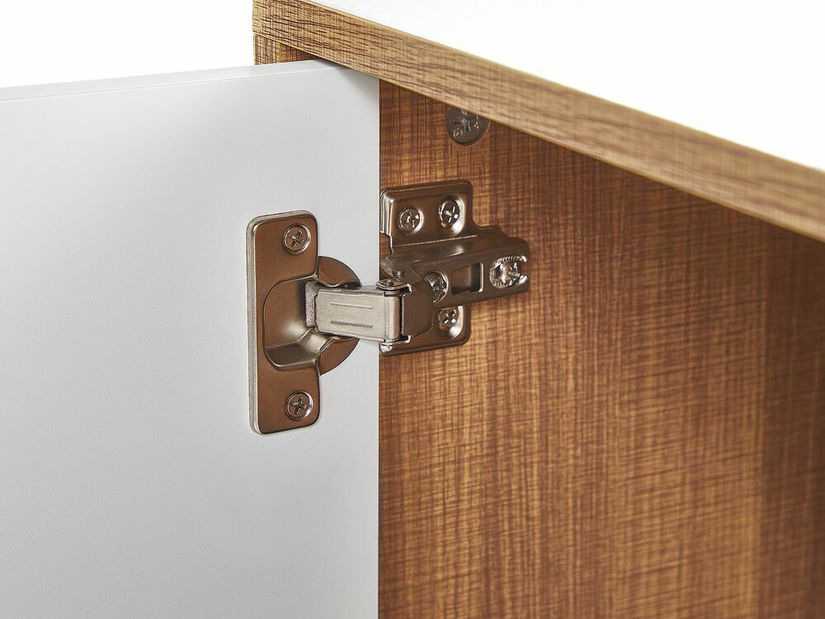 Dulap NAVVEA (trei uși) (lemn deschis + alb)