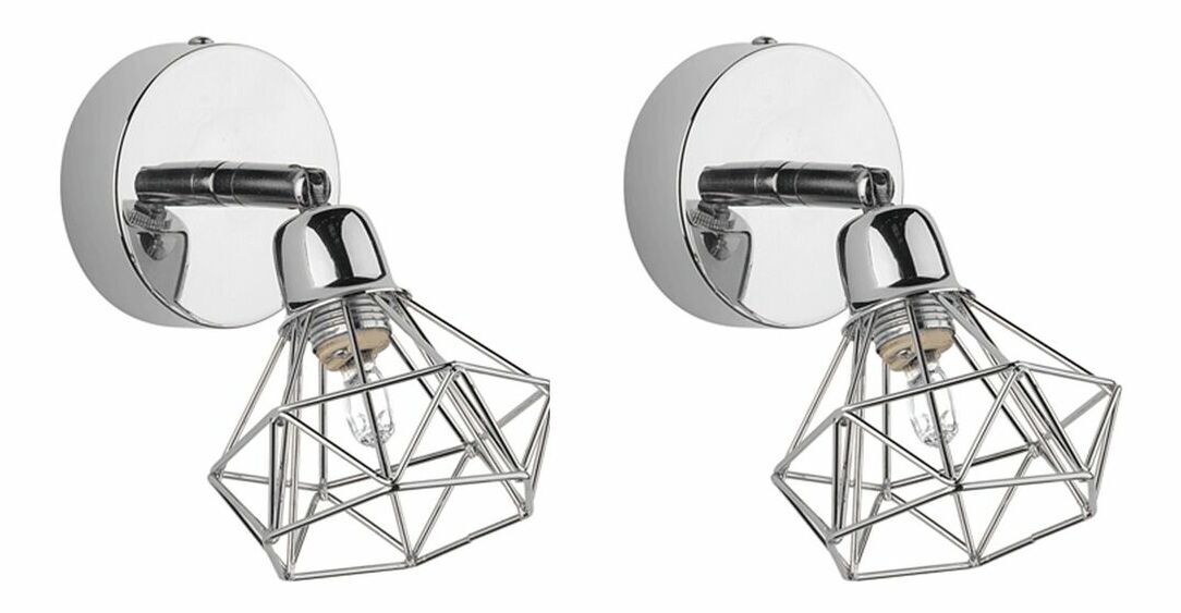 Set 2 ks. nástenných svietidiel EMANUELA (strieborná)