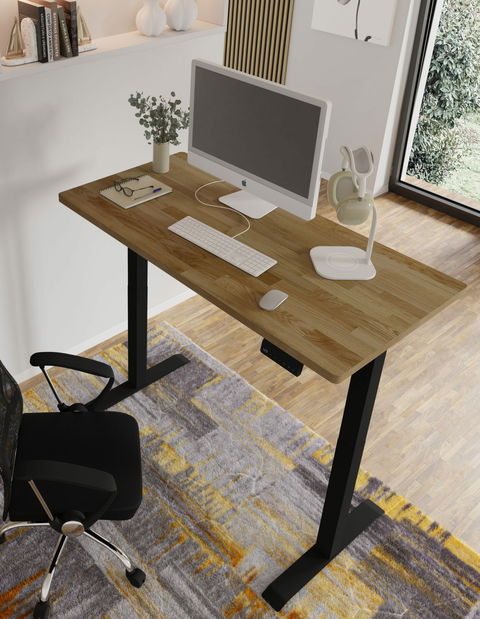 Električni PC stolić Natura 140 (hrast + crna)