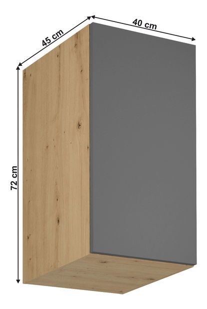 Gornji kuhinjski ormarić G40G Langari (hrast artisan + siva mat) (L)