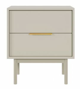 Nočný stolík Vintana 2S (kašmír + zlatá)