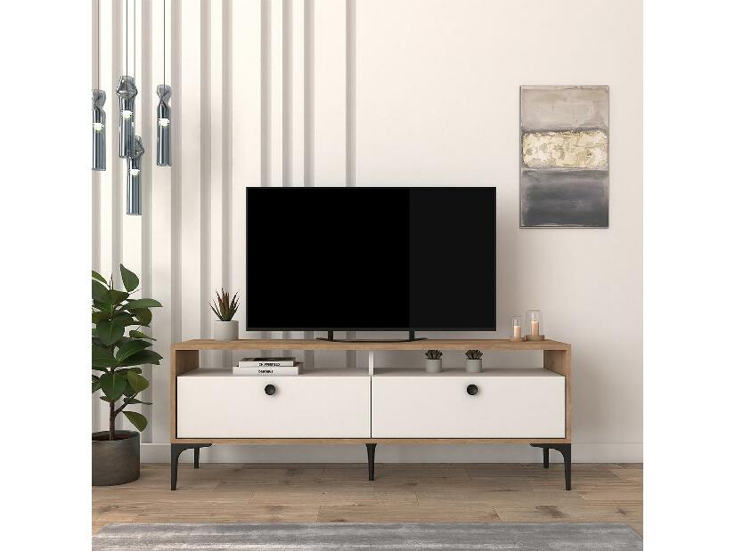 TV asztal/szekrény Lamele 1 (tölgy + fehér) 