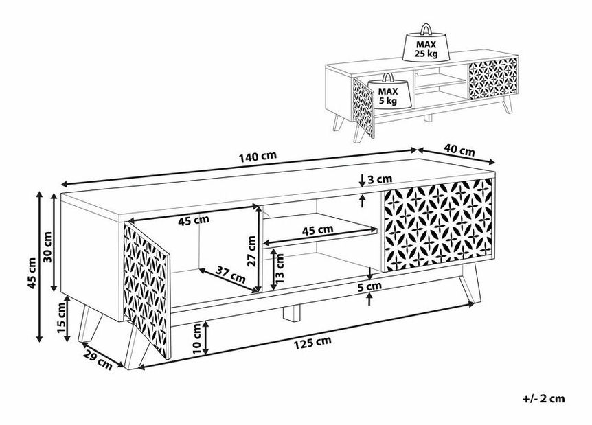 TV stolík Phyliss (tmavé drevo)