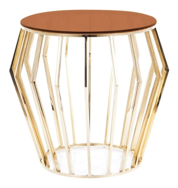 Dohányzóasztal Alycia (borostyán + arany)