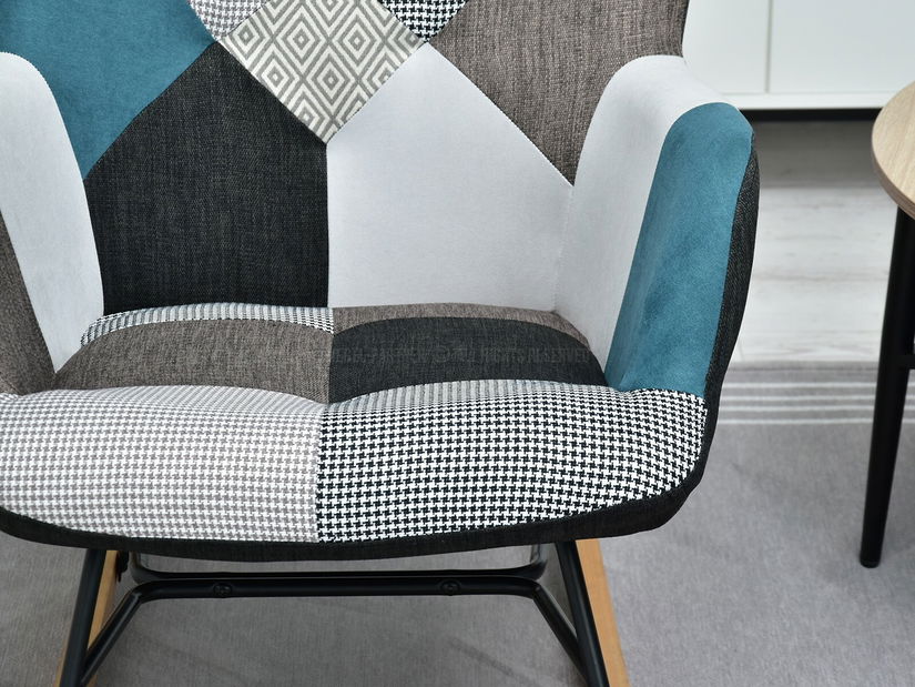 Fotelja Sibyla (patchwork + crna bukva)