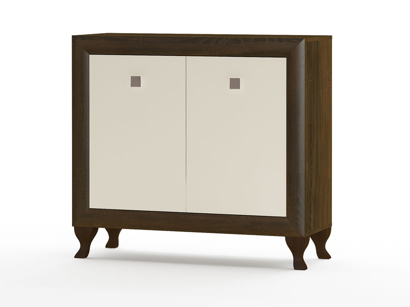 Komoda PEONY (dub sonoma čokoládový + béžový lesk)