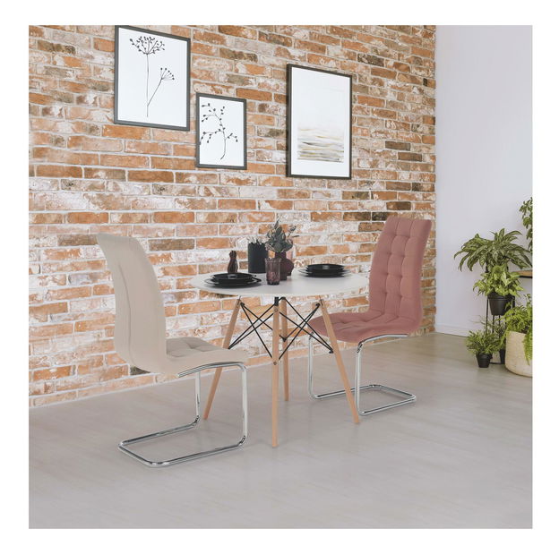 Masă de sufragerie Gamin 2 (alb + fag) (pentru 2 persoane)