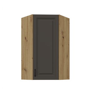 Dulap superior de bucătărie, de colț Sheila 60 60 GN 108 1F 45 (Cadru: stejar artisan + front: grafit)