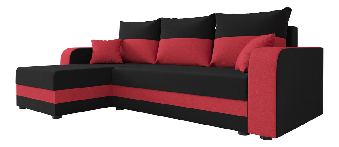 Kutna garnitura Harmony L Bis (crna + crvena) (L)