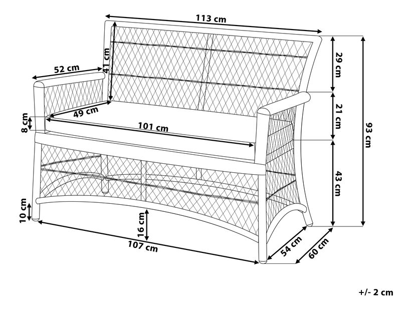 Záhradná jedálenská sada Bolzano (svetlohnedá)