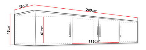 Šatníková skriňa Lenona 240 (biela)
