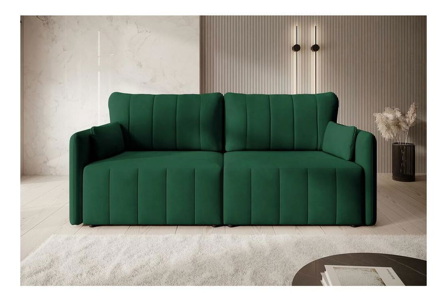 Kanapé Perkley (sötétzöld + fekete)