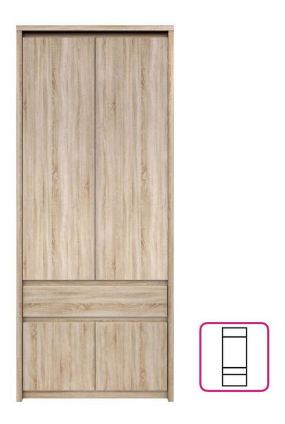 Šatníková skriňa Nordanas 22 (dub sonoma) 