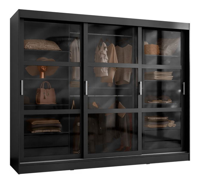 Gardróbszekrény Wembley 25 (fekete)