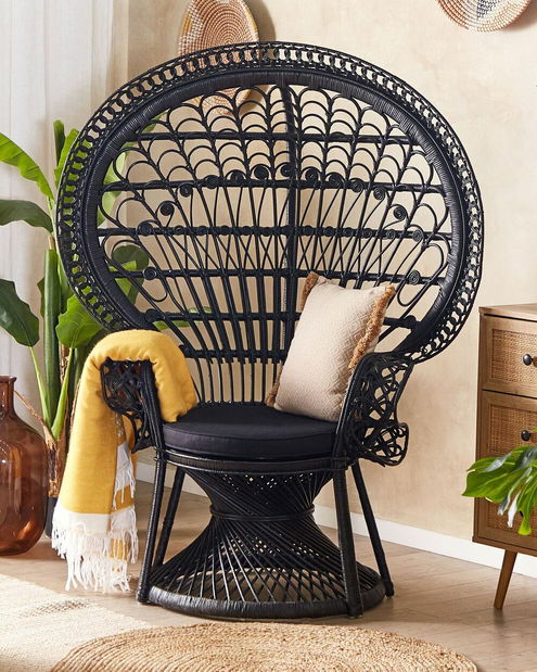 Fotoliu de grădină Elixane (negru)