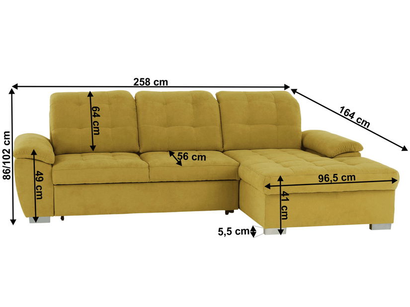 Sarokkanapé Evangelon (mustár) (J)