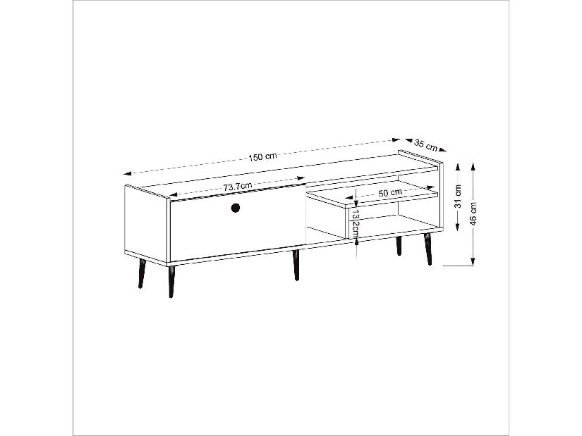 TV stolík/skrinka Musuka 2 (biela) 