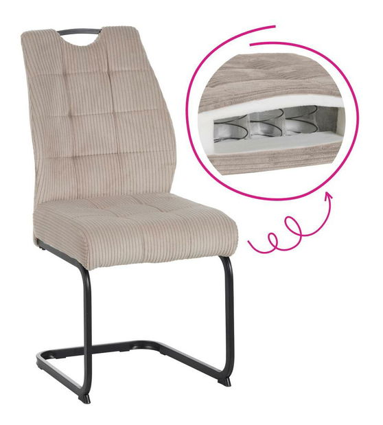 Scaun sufragerie Kalme (gri maro taupe + negru)