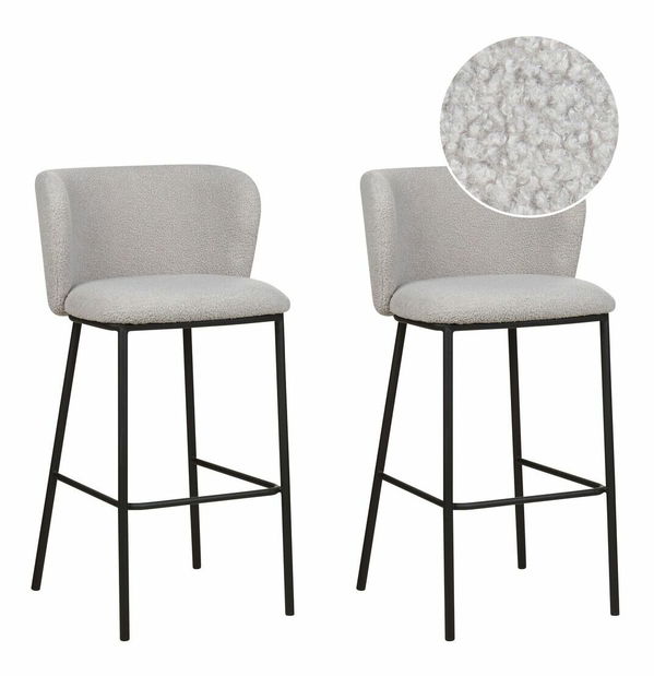 Set 2ks barových stoličiek Minik (sivé buklé)