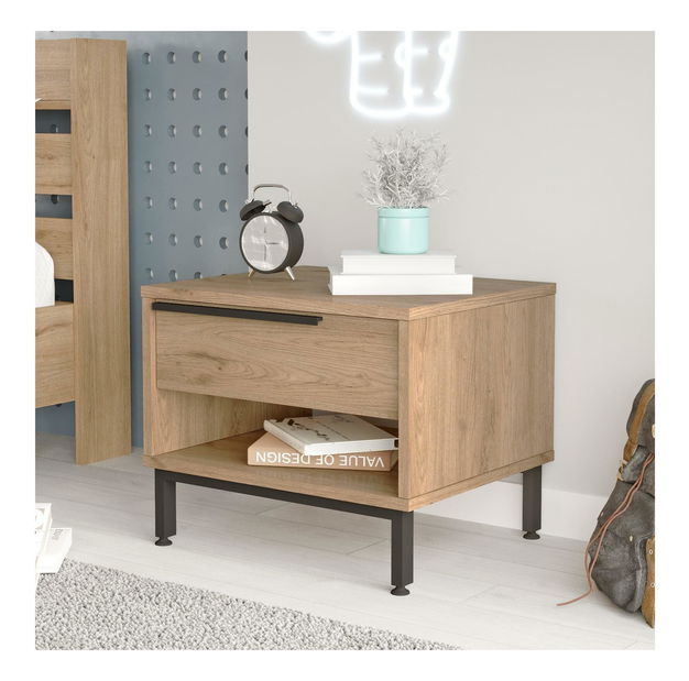 Noćni stolić Otto 14 (orah + crna)