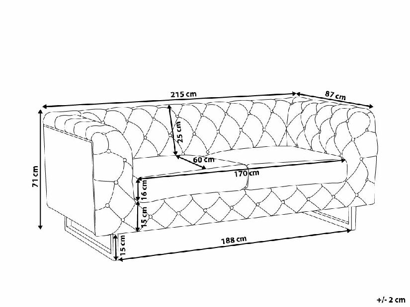 Sofa trosjed Viken (siva)