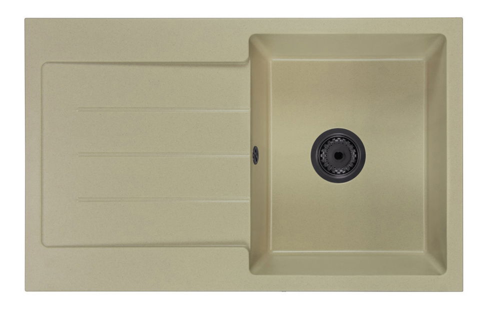 Chiuvetă de bucătărie Ruxom (bej) (cu 2 orificii pentru robinet) (S)