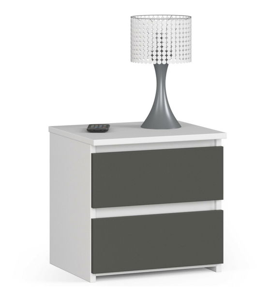 Éjjeliszekrény Cleania CL2 (fehér + szürke)