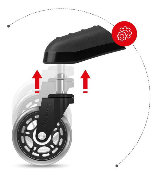 Set de 5 roți pentru scaune de birou Caspar (negru)