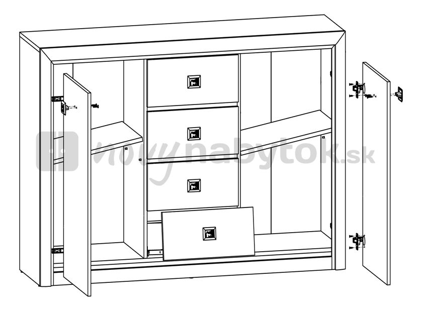Komoda BRW Koen KOM2D4S