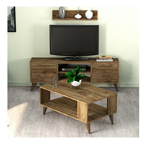 Set mobilier pentru living Povipi 1 (Nuc) 