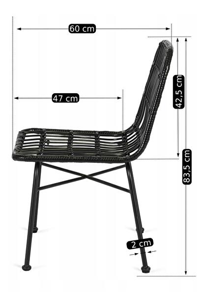 Záhradný set Fabricaria (čierna) (pre 4 osoby)