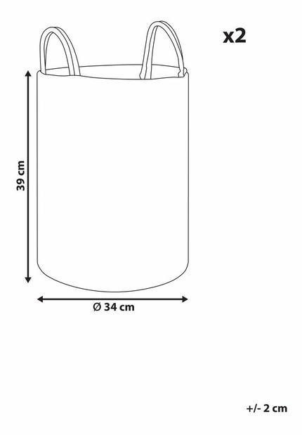 Set 2 ks úložných košov Seaton (sivá) 
