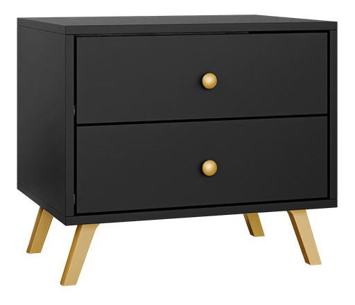 Noćni stolić Astradon (crna + zlatna) 