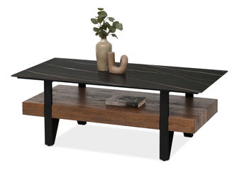 Konferenčný stolík Bohac (čierny mramor + čierna)