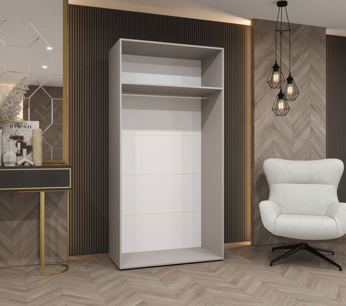 Šatníková skriňa Alaris 3 100 (čierna + kašmír) (so zrkadlom)