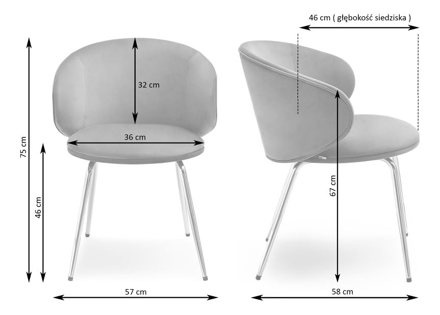 Scaun Carmen (grafit + negru)