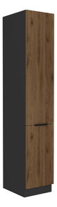 Horná kuchynská skrinka Manana 40 DK 210 2F (korpus: čierna matná + front: orech okapi)