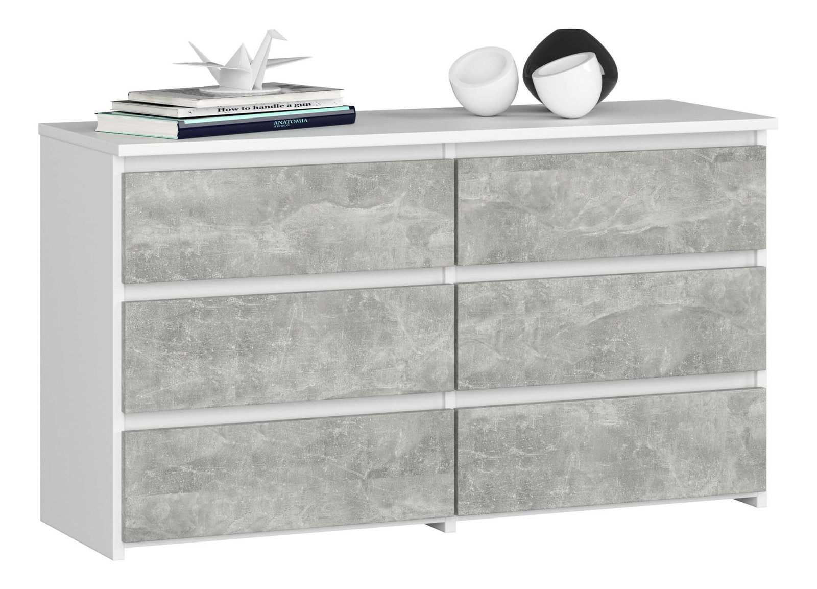 Komoda Crueldad (biela + betón)
