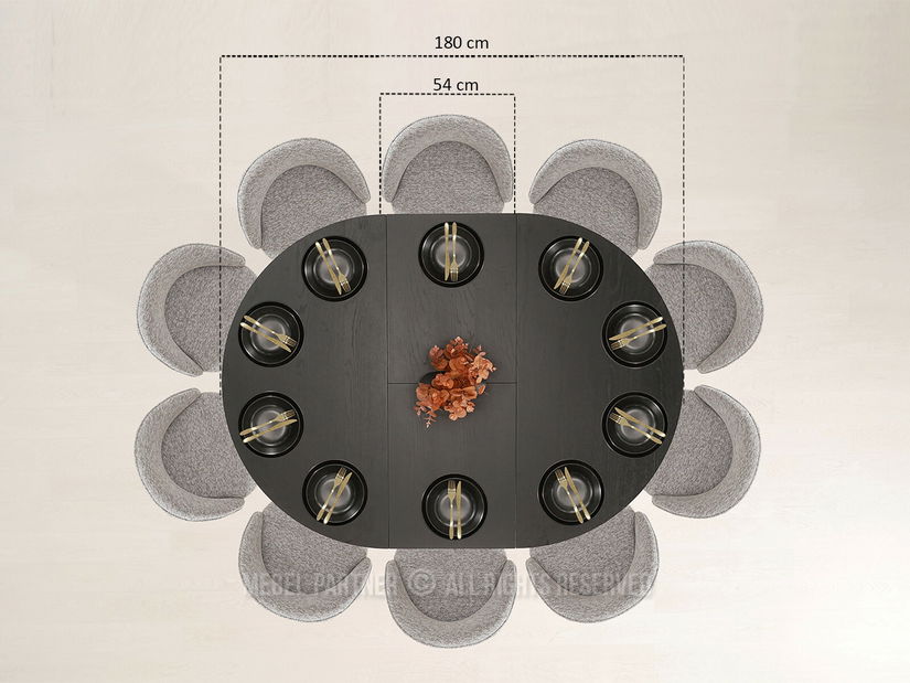 Masă sufragerie Conjuntos (negru)