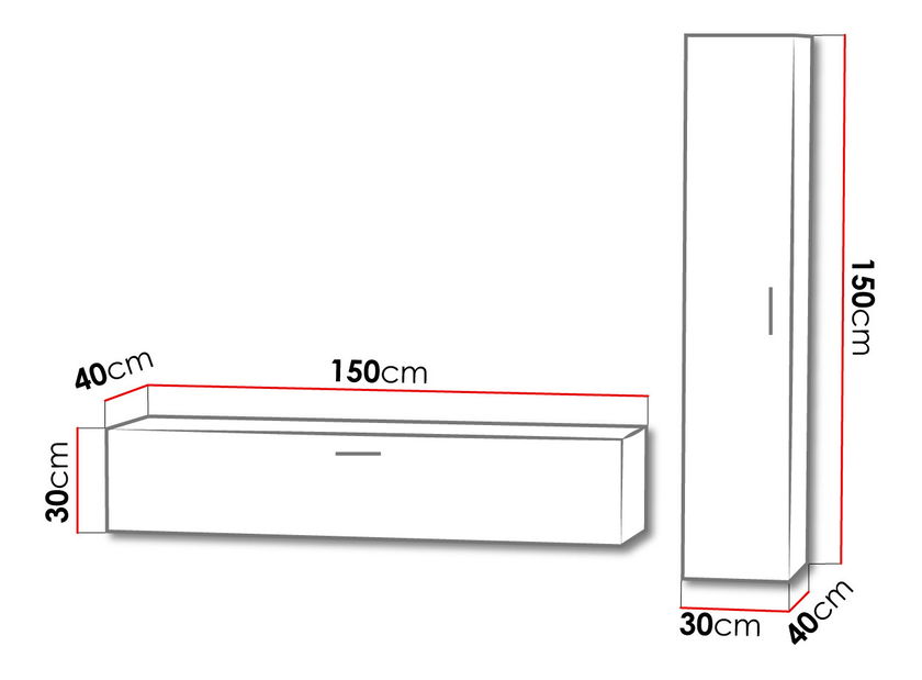 Obývacia stena Williams (biela + biely lesk) *výpredaj
