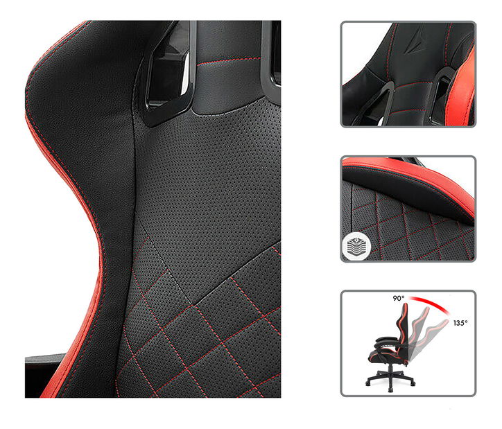 Fotoliu de birou/gaming Limur-L615-RED (Negru + roșu)