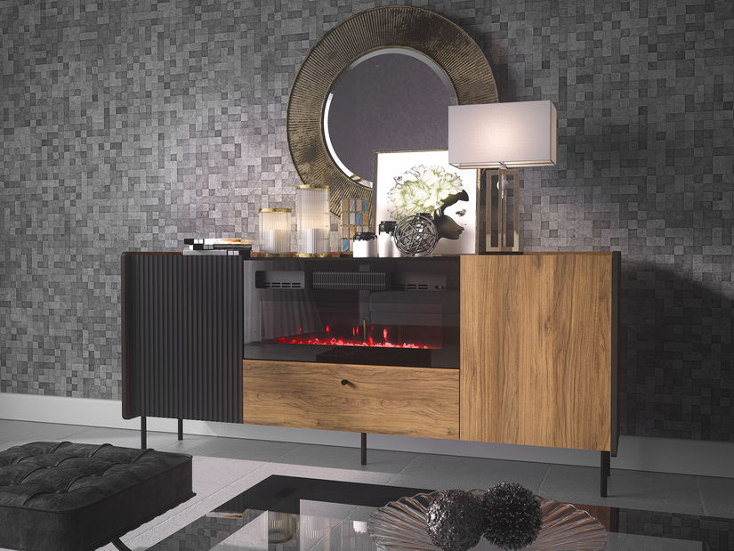 TV asztal Phelan P16 (warmia dió + fekete)