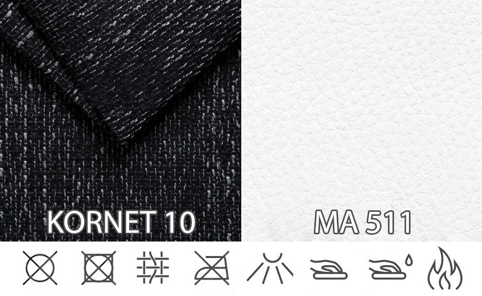 Rohová sedačka Monarda (čierna + biela) (s taburetkou) (L)