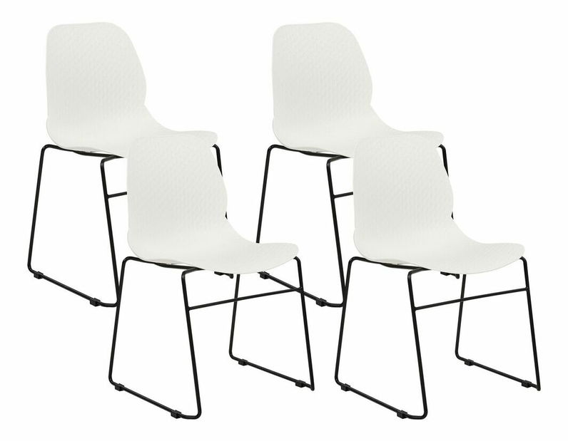 Set 4 buc scaune de sufragerie Panza (alb)