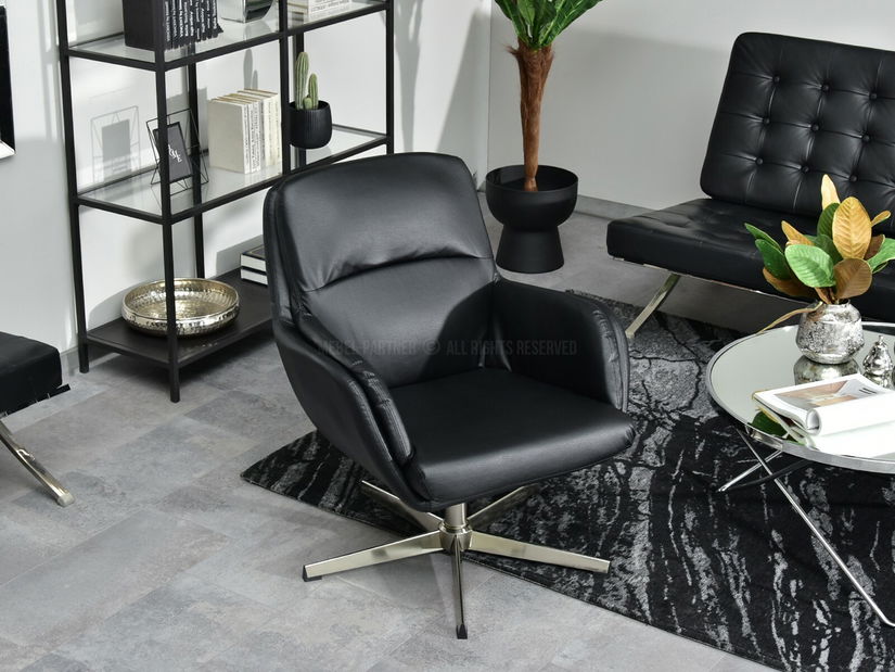 Kreslo Olef (čierna + chrómová)