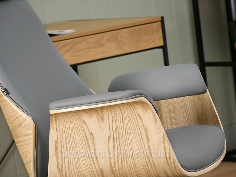 Fotel Lionel (szürke tölgy + fekete)