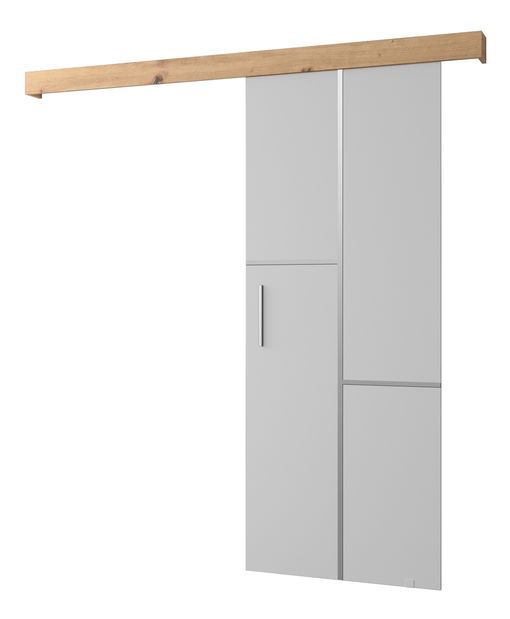 Posuvné dvere 90 cm Sharlene VII (biela matná + dub artisan + strieborná)
